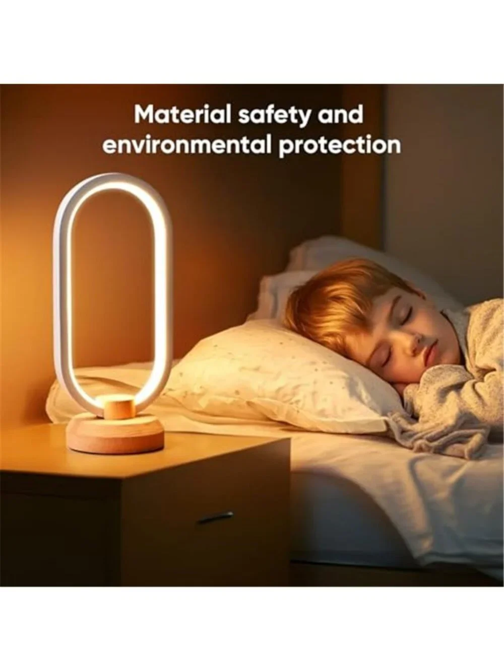 Modern Desk lamp LED Wood Table Lamp, Bedroom Bedside Night Light